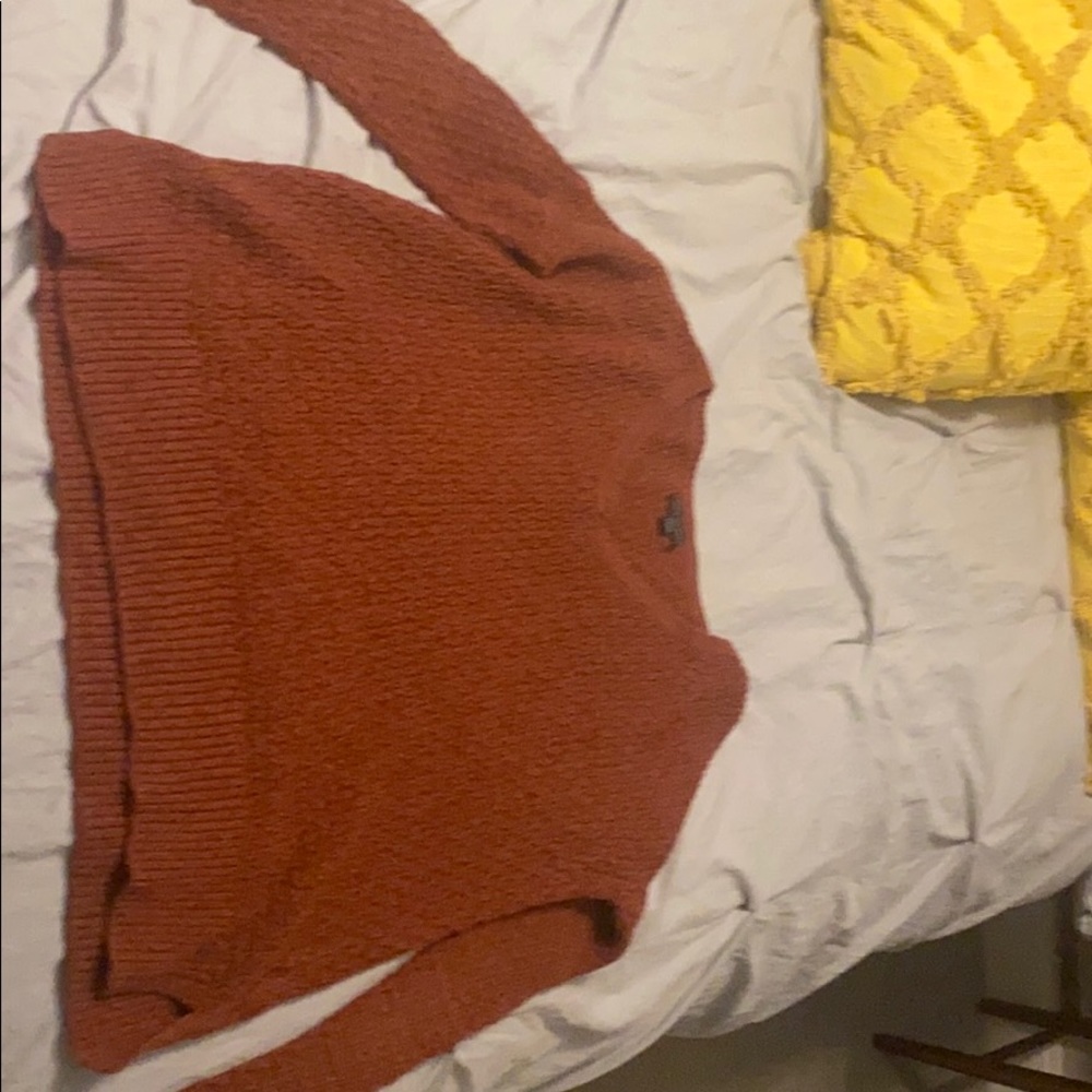 Burgundy Burt orange sweater